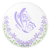 Paarse vlinder verfraaiing keramische knop (Voorkant)