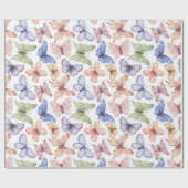 Paarse vlinder verjaardag cadeaupapier (Vlak)