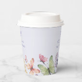 Paarse vlinder verjaardag papieren bekers (Links)