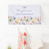 Paarse vlinder verjaardag spandoek (Insitu)