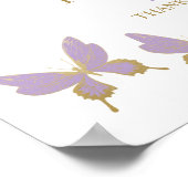 Paarse Vlinder Verjaardag Welkom Poster (Hoek)