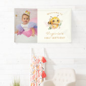 Paarse vlinder verjaardagsbanner spandoek (Insitu)