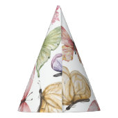 Paarse vlinder verjaardagsfeestje Pet Feesthoedjes (Achterkant)