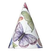 Paarse vlinder verjaardagsfeestje Pet Feesthoedjes (Voorkant)