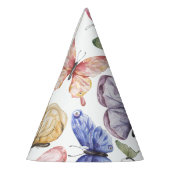 Paarse vlinder verjaardagsfeestje Pet Feesthoedjes (Links)