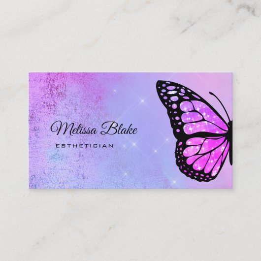 paarse vlinder visitekaartje (Voorkant)
