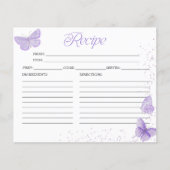 Paarse Vlinder Vrijgezellenfeest Recept Kaarten (Voorkant)