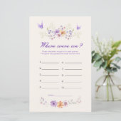 Paarse vlinder waar waren we Vrijgezellenfeest spe (Staand voorkant)