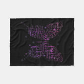 Paarse vlinder Warrior Awareness Word Clou Fleece Deken (Voorkant (Horizontaal))
