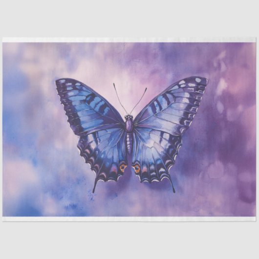 Paarse vlinder Waterverf decoupage Tissuepapier (Voorkant)