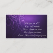  Paarse vlinder wervelt mode Visitekaartje (Achterkant)