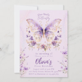 Paarse vlinder wordt 1 jaar kaart