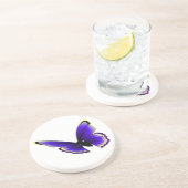 Paarse vlinder zandsteen onderzetter (Zijkant)