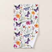 Paarse vlinderbadhanddoekset bad handdoek (Handdoek)