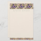 Paarse vlinderbloem en kruidenbriefpapier briefpapier (Voorkant / Achterkant)