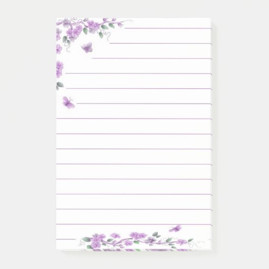 Paarse vlinderbloem post-it® notes (Voorkant)