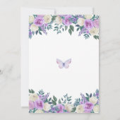 Paarse vlinderbloem Quinceañera Kaart (Achterkant)