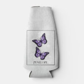 Paarse vlinderbloemigen - Aangepaste flessenkoeler Flesjeskoeler (Voorkant)