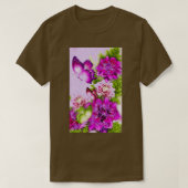 Paarse vlinderbloemigen Design T-shirt (Design voorkant)
