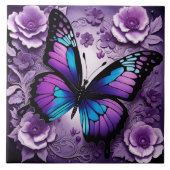 Paarse vlinderbloemigen tegeltje (Voorkant)