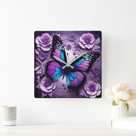 Paarse vlinderbloemigen vierkante klok (Huis)