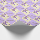 Paarse vlinderbloemkarton - Birthday - verpakkings Cadeaupapier (Hoek)