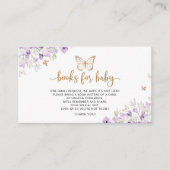 Paarse vlinderboeken voor baby informatiekaartje (Voorkant)