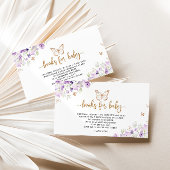 Paarse vlinderboeken voor baby informatiekaartje