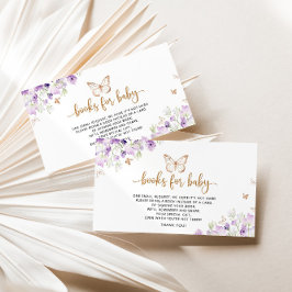 Paarse vlinderboeken voor baby informatiekaartje