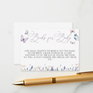 Paarse vlinderboeken voor Baby Kaart