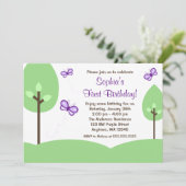 Paarse vlinderbomen kaart (Staand voorkant)