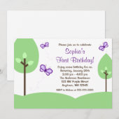 Paarse vlinderbomen kaart (Voorkant / Achterkant)