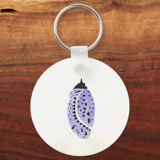 Paarse vlindercoconon sleutelhanger (Voorkant)