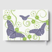 Paarse vlinderdag voor gevierde vlinderdag gastenboek (Achterkant)