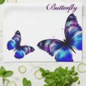 Paarse vlinderdans Amerikaanse MoJo keukenhanddoek (Gevouwen)