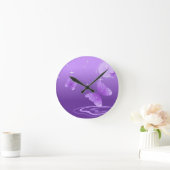 Paarse vlinderdieren prachtige liefdesbestemming ronde klok (Huis)