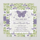 Paarse vlinderdwalserij nodigt u uit kaart (Voorkant / Achterkant)