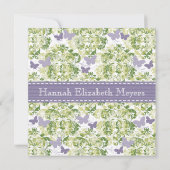 Paarse vlinderdwalserij nodigt u uit kaart (Achterkant)