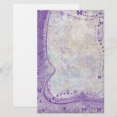 Paarse vlindergrens briefpapier (Voorkant / Achterkant)