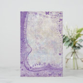 Paarse vlindergrens briefpapier (Staand voorkant)