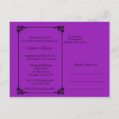 Paarse vlinderjurk Sweet Sixteen Invitation Uitnodiging Briefkaart (Achterkant)