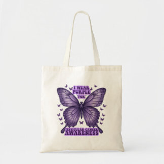 Paarse vlinderkanker bewustzijn tote bag