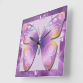 Paarse vlinderkast vierkante klok (Hoek)