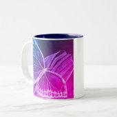 Paarse vlinderkoffie mok (Voorkant links)