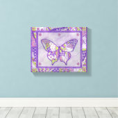 Paarse vlinderkunst canvas afdruk (Insitu (Houten vloer))