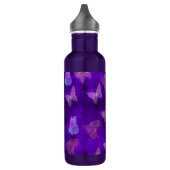 Paarse vlinderkunst waterfles  (Links)