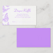 Paarse vlinderluier Raffle Ticket Informatiekaartje (Voorkant / Achterkant)