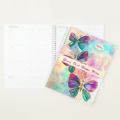 Paarse vlinderplanner met aangepaste tekst en jaar planner (Display)