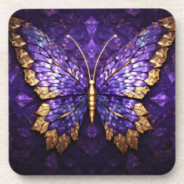 Paarse vlinderplastic Onderzetters