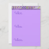 Paarse vlinderquiltuitnodiging kaart (Achterkant)